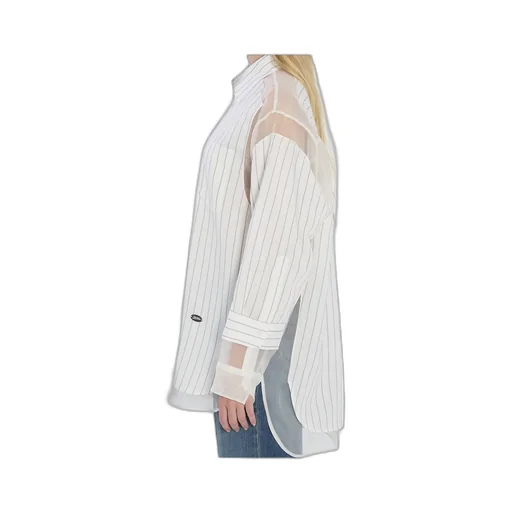 Striped Sheer-Panel Shirt