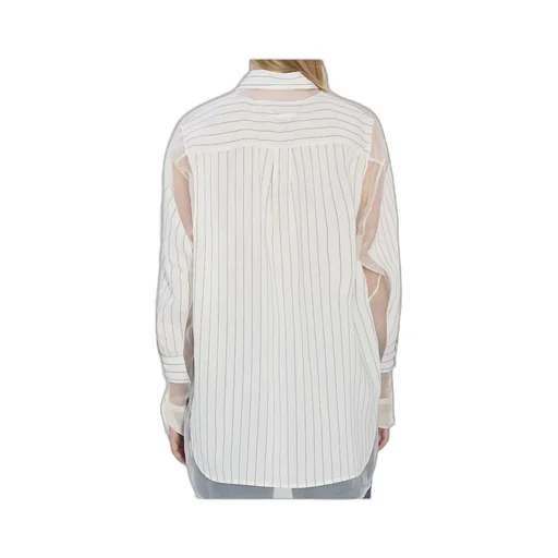 Striped Sheer-Panel Shirt