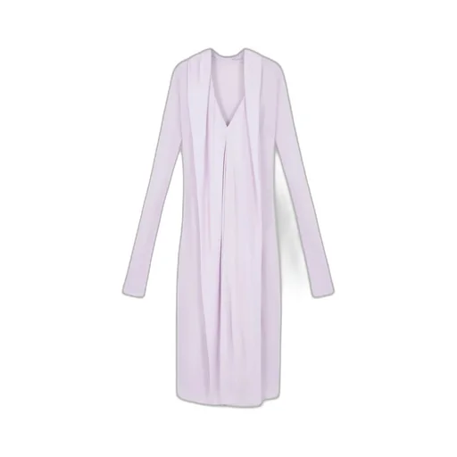 V-Neck Long-Sleeve Midi Dress