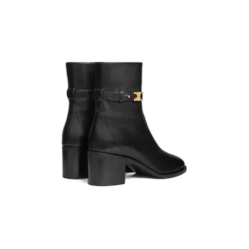 Celine Garance Triomphe Strap Boot In Calfskin