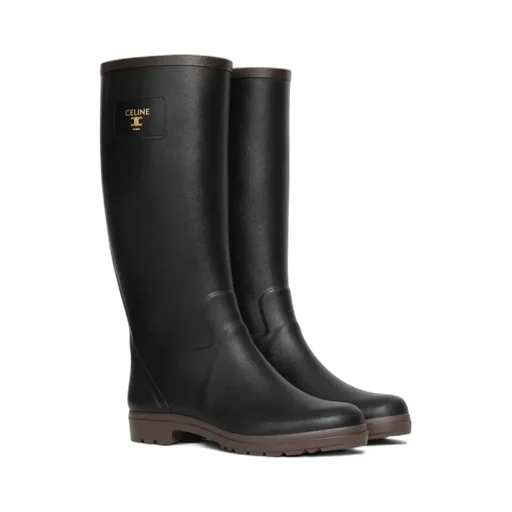 Celine Rain Boots In Natural Rubber