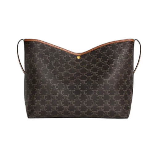 Soft Shopper Bag In Triomphe Canvas And Calfskin