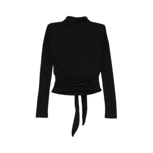 Button Tie-Waist Blouse