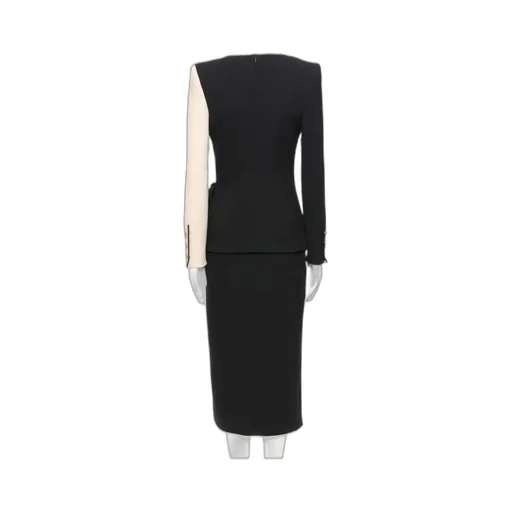 Bow-Detail Crepe Midi Dress