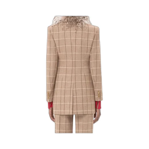 Windowpane-Check Double-Breasted Blazer