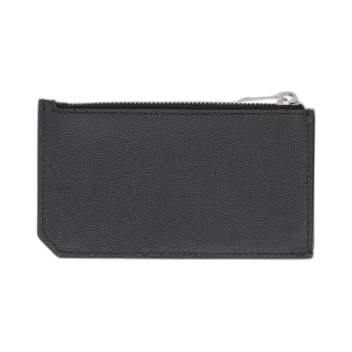 Saint Laurent Logo Stamp Zip-Up Wallet