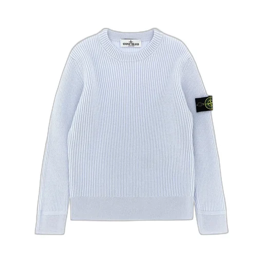 Stone Island Junior Logo Patch Ribbed Jumper