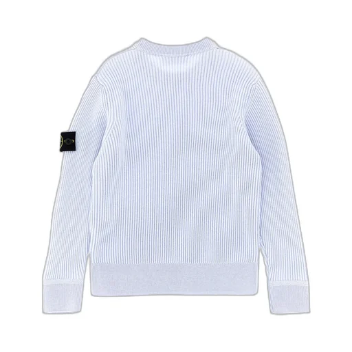 Stone Island Junior Logo Patch Ribbed Jumper