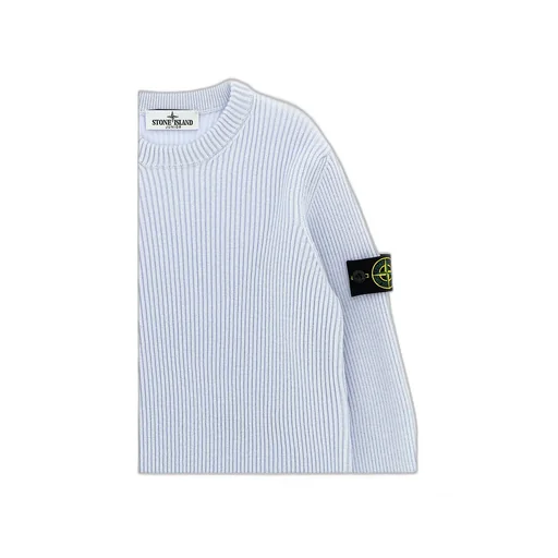 Stone Island Junior Logo Patch Ribbed Jumper