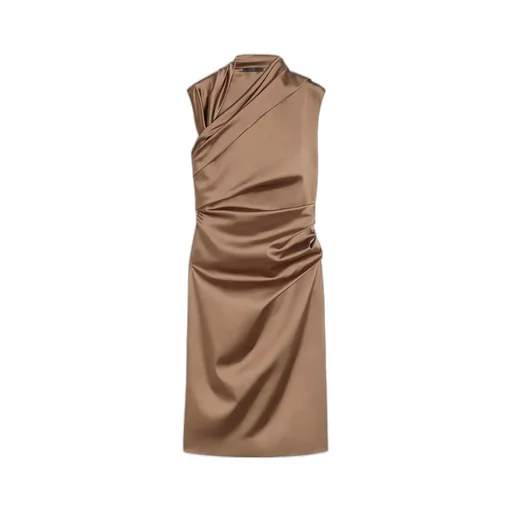 Stretch Satin Midi Dress