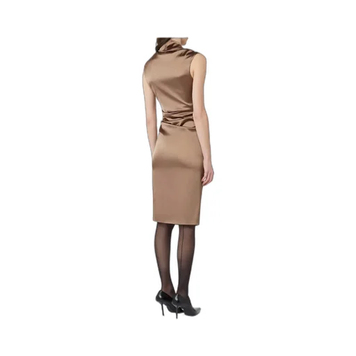 Stretch Satin Midi Dress