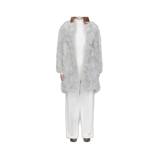 Feather Shawl Collar Coat