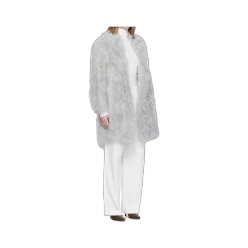 Feather Shawl Collar Coat