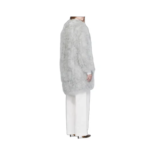 Feather Shawl Collar Coat