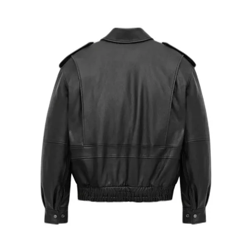 Oversized Jacket In Grained Leather
