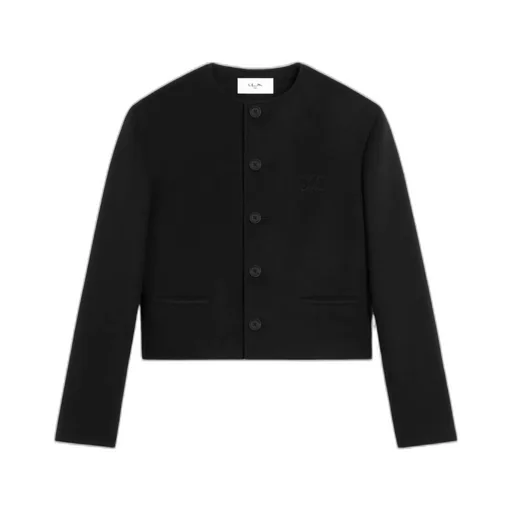 Cardigan Jacket In Wool Cloth