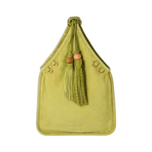 Suede Handbag With Tassels