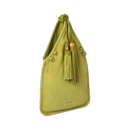 Suede Handbag With Tassels