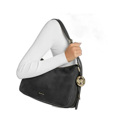 Michael Michael Kors Logo Charm Curved Shoulder Bag
