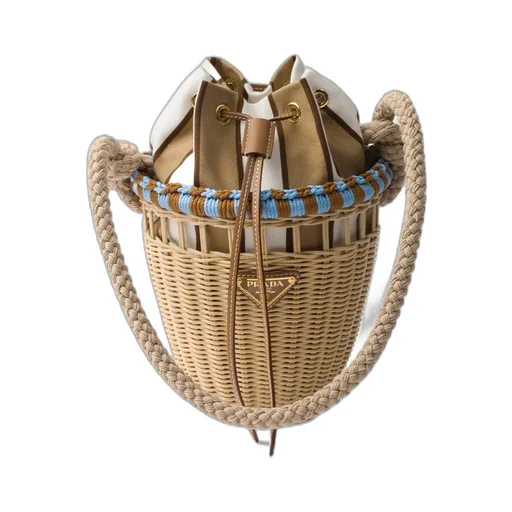 Wicker Mini Bucket Bag