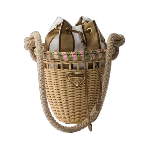 Wicker Mini Bucket Bag