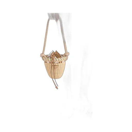 Wicker Mini Bucket Bag