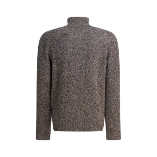 Zanone Ribbed High-Collar Cardigan