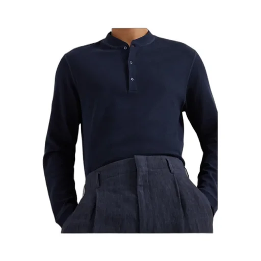 Brunello Cucinelli Long-Sleeved Crewneck Polo Shirt