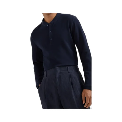 Brunello Cucinelli Long-Sleeved Crewneck Polo Shirt