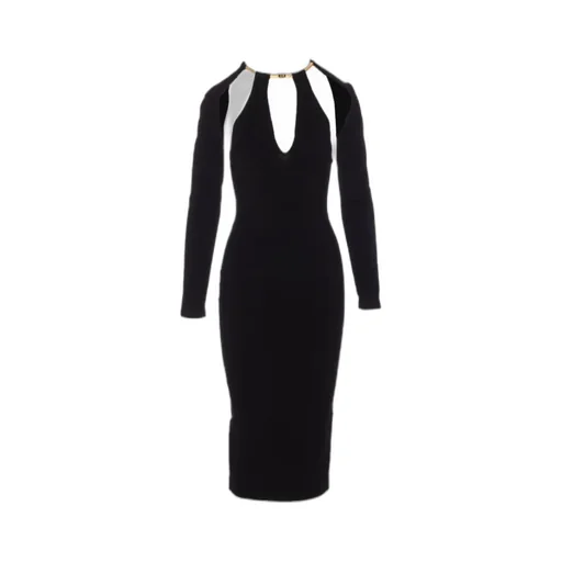 Elisabetta Franchi Cut Out Detailed Knitted Dress