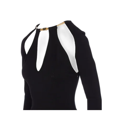 Elisabetta Franchi Cut Out Detailed Knitted Dress