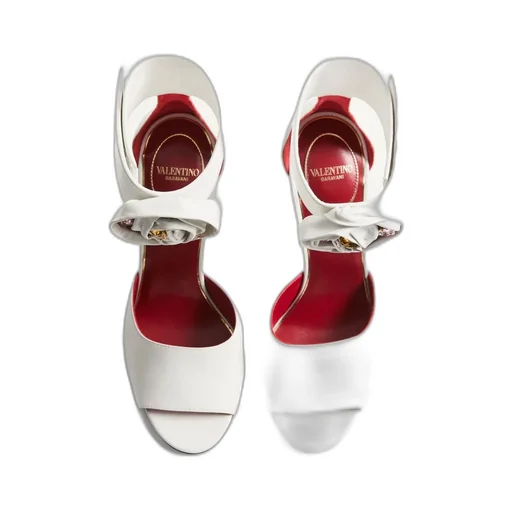 Valentino	Drip Rose Embellished Open Toe Sandals
