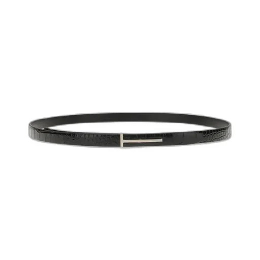 Tom Ford Shiny Stamped Embossed Slim T Belt