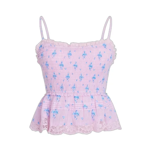 Loveshackfancy Marzenia Smocked Peplum Top
