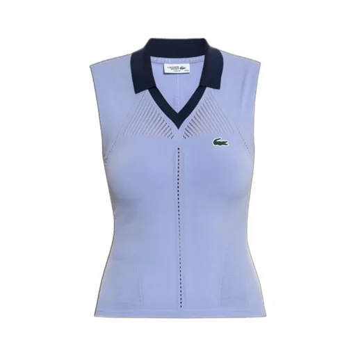 Sleeveless Knitted Polo Top