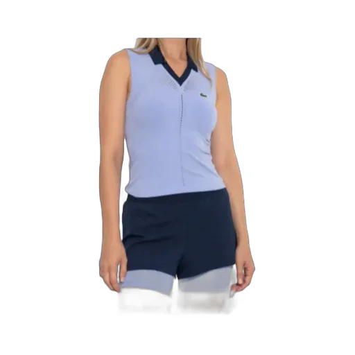 Sleeveless Knitted Polo Top