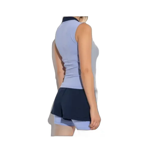Sleeveless Knitted Polo Top