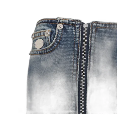 Zippered Denim Trousers