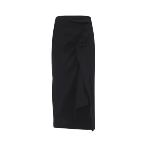 Dries Van Noten Ruffled Asymmetric Hem Midi Skirt