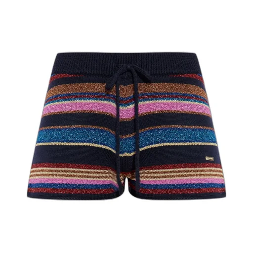 Dsquared2 Lurex Thread Striped Knitted Shorts