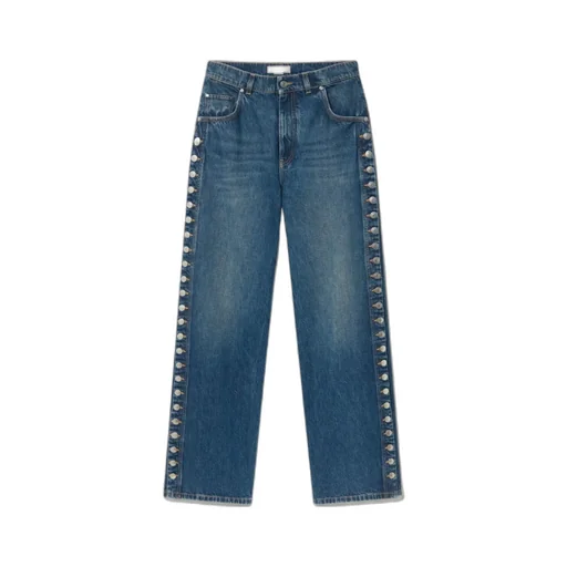Stella Mccartney Popper-Studded Straight-Leg Jeans