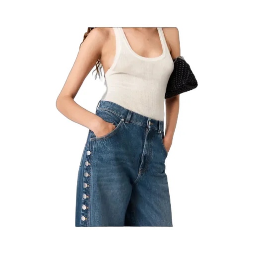 Stella Mccartney Popper-Studded Straight-Leg Jeans