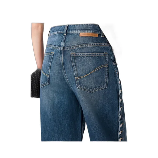 Stella Mccartney Popper-Studded Straight-Leg Jeans