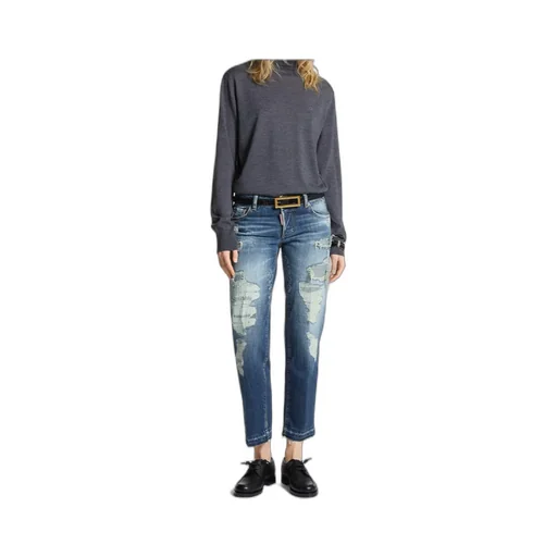 Dsquared2 Medium Fade Wash Jenna Distressed Jeans