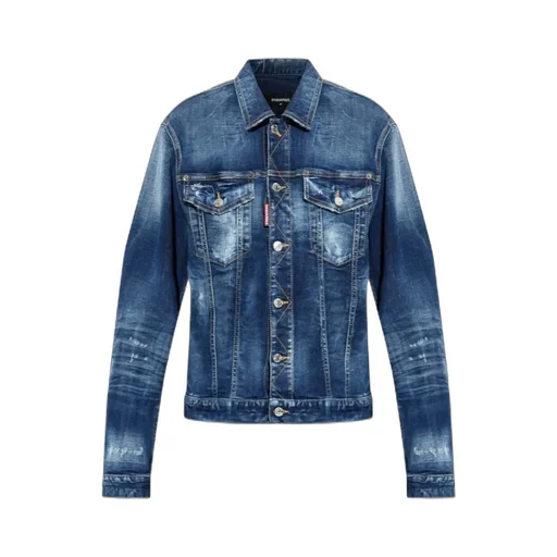 Dsquared2 Buttoned Distressed Denim Jacket