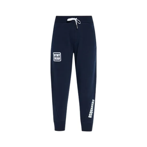 Dsquared2 Tapered Cropped Drawstring Velvet Sweatpants