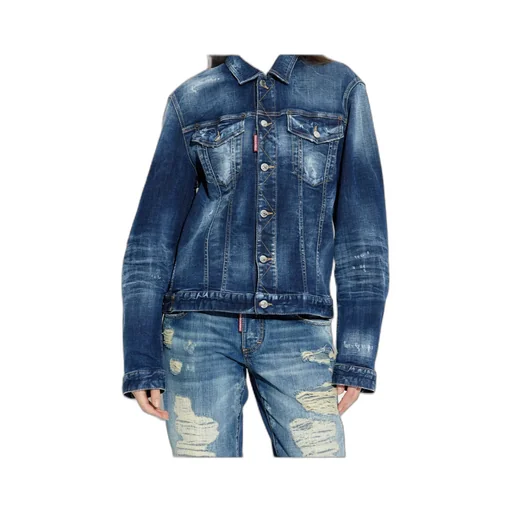 Dsquared2 Buttoned Distressed Denim Jacket
