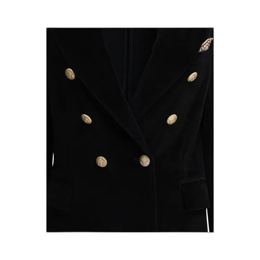 Double-Breasted Velvet Blazer