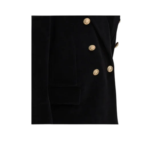 Double-Breasted Velvet Blazer