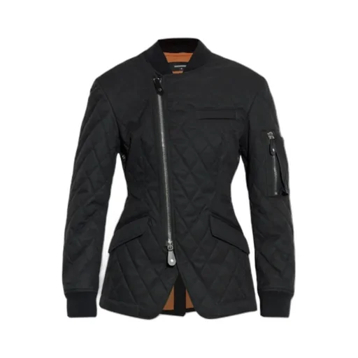 Dsquared2 Logo Printed Quilted Zip-Up Jacket